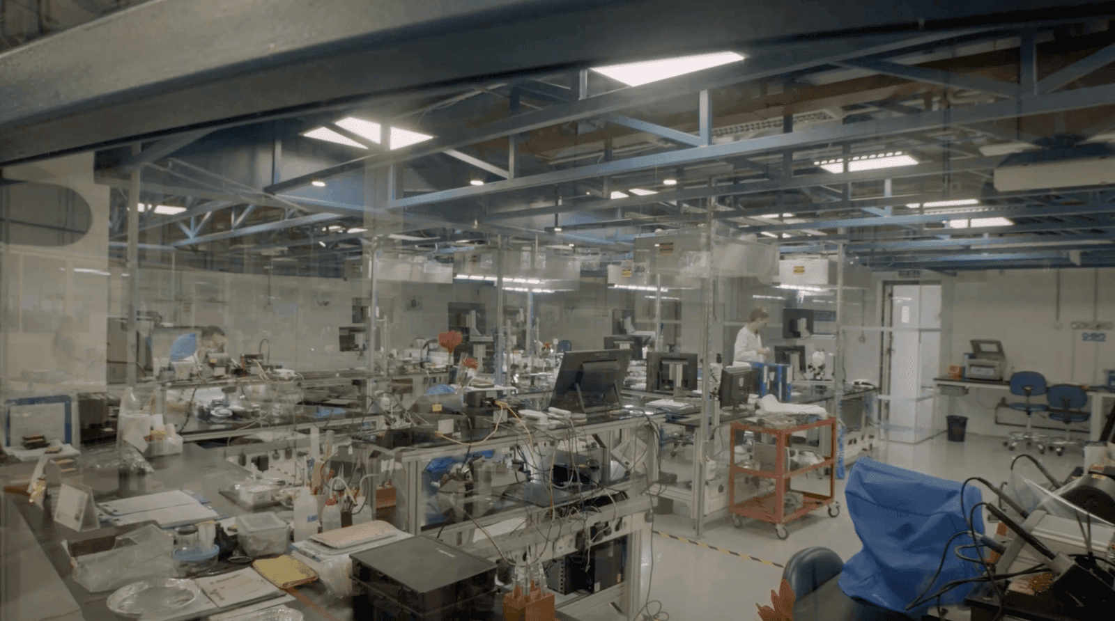 One of the factory floors at Fizoptika showing on l-Intrapriża