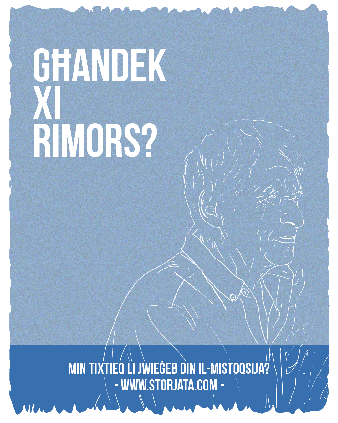 A poster depicting one of the questions asked on Storja ta' - Do you have any Regrets?